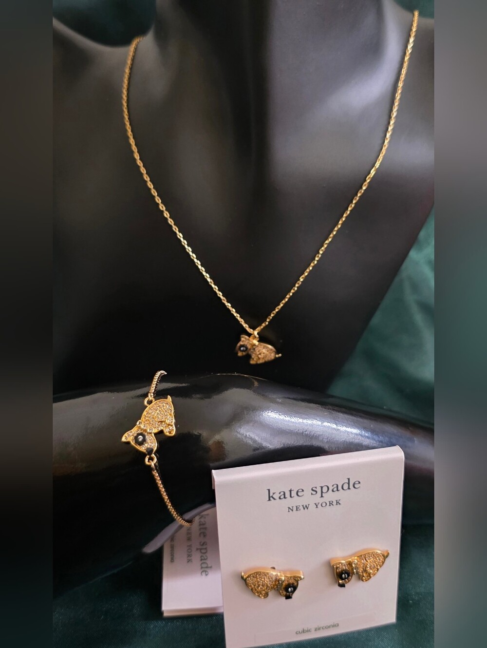 kate spade Charm Necklace, Bracelet & Stud Earrings Set